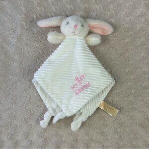 MTY International My 1st Easter Bunny Rabbit Lovey Security Blanket Pink White